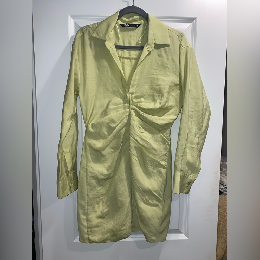 Light Green long sleeve zara dress